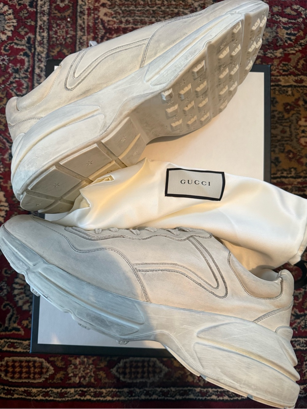 Gucci Rhyton Distressed - Men's Off-White Chunky Sneakers